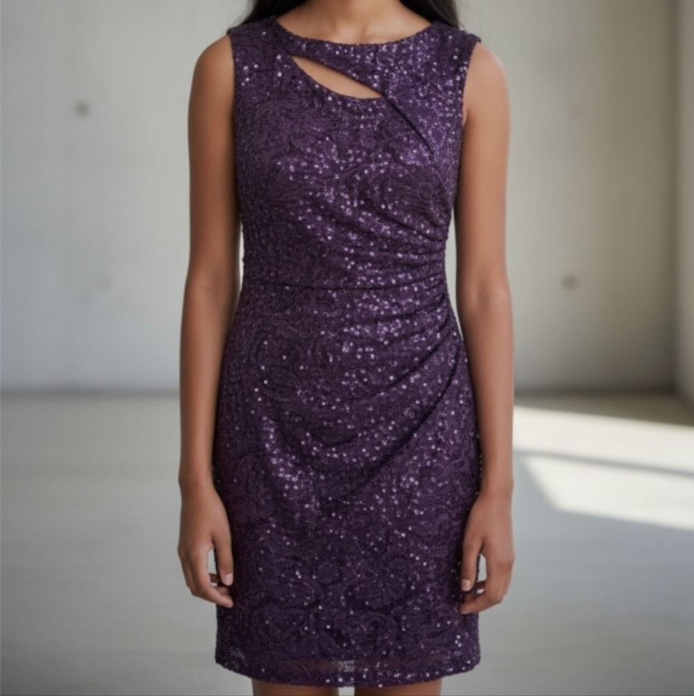 SCARLETT lace / sequin cocktail evening mini dress